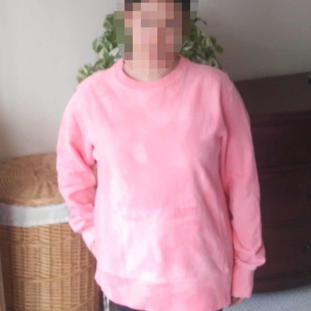 Champion Pink Distressed Sweater L